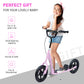 HOMCOM Kids Scooter Street Bike Bicycle for Teens Ride on Toy w/ 12'' Tire for 5-12 Year Old Pink