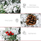 HOMCOM 9-foot Pencil Snow Flocked Artificial Christmas Tree with 1350 Pine Realistic Branches, Pine Cones, Red Berries, Auto Open, Green