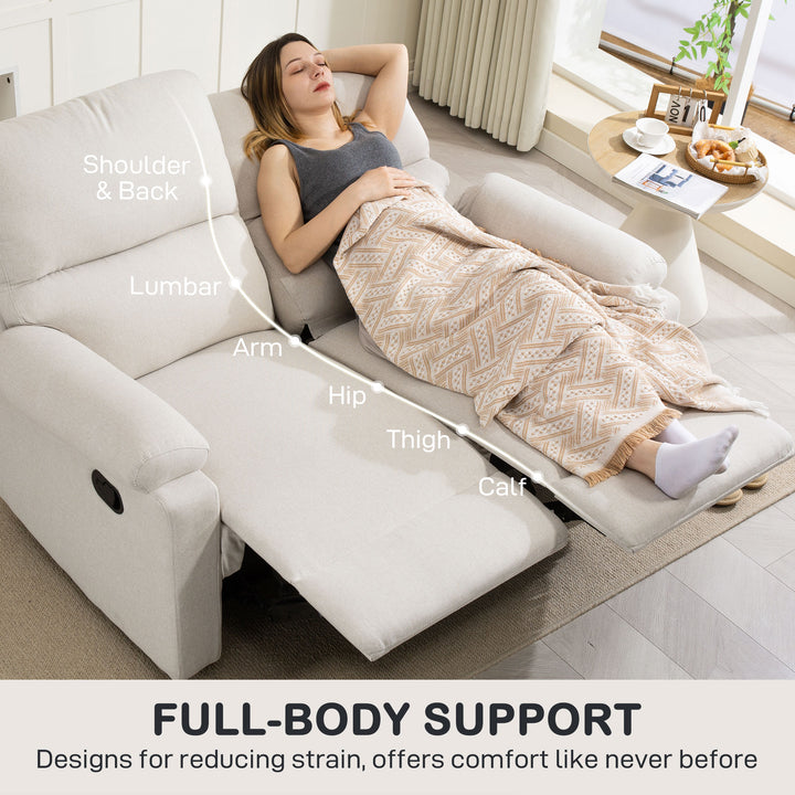 HOMCOM 2 Seater Reclining Chair, Loveseat Recliner Sofa with Footrest and Split Backrest, Dark Grey