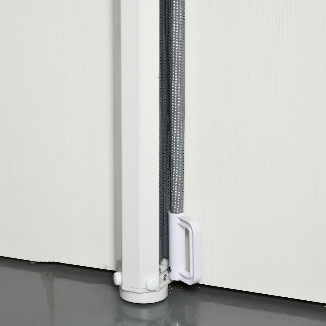 PawHut Retractable Pet Safety Barrier Gate, Flexible and Extensible for Stairways Doorways Hallways, Grey