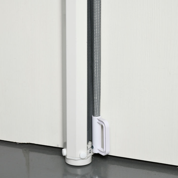 PawHut Retractable Pet Safety Barrier Gate, Flexible and Extensible for Stairways Doorways Hallways, Grey