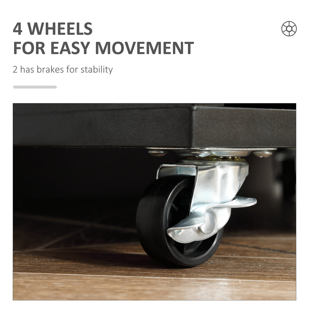 Vinsetto 7-drawer Vertical File Cabinet for Home Office, Storage Cabinet with Wheels, 18.7"x15.6"x35.4", Black