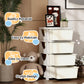 Qaba 3 Tier Kids Toy Organizer and Storage Bins with 3 Plastic Drawers, Blue