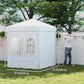 Outsunny 6.7' x 6.7' Pop-Up Canopy Tent with Sidewalls, Height-Adjustable, Carry Bag Included, for Outdoor, Garden, Patio, White