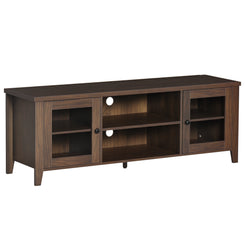 HOMCOM Fireplace TV Stand for TVs up to 60 inches, Wood TV Cabinet w/ Storage Doors or Living Room, Office, Coffee