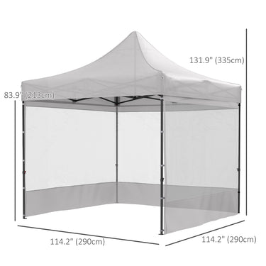 Outsunny 10' x 10' Pop Up Canopy Tent Gazebo with Wheeled Carry Bag and Sides, Height Adjustable for Outdoor, Patio, Garden
