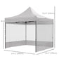 Outsunny 10' x 10' Pop Up Canopy Tent Gazebo with Wheeled Carry Bag and Sides, Height Adjustable for Outdoor, Patio, Garden