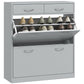 HOMCOM Narrow Shoe Storage with 2 Flip Drawers and Adjustable Shelves Shoe Cabinet Organizer for 12 Pairs of Shoes, White