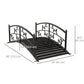 Outsunny 3.3FT Classic Garden Bridge with Safety Railings Arc Footbridge Decorative Pond Bridge for Backyard Creek Stream, Black