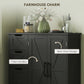 HOMCOM Bathroom Floor Cabinet, Farmhouse Bathroom Storage Cabinet with Adjustable Shelf, Black