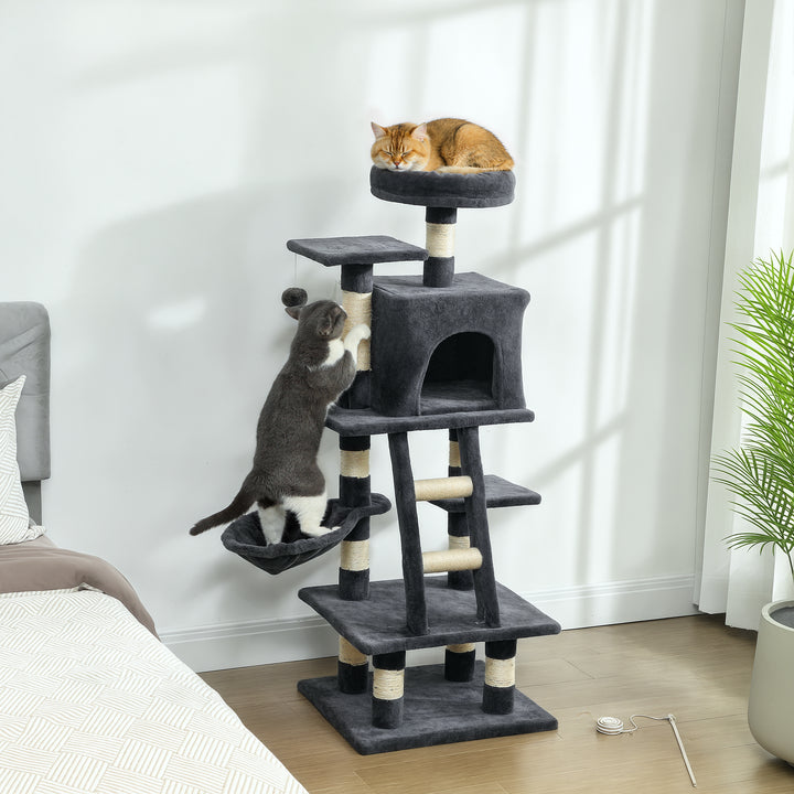 PawHut 49 Inch Large Cat Tree for Indoor Cats, Light Grey