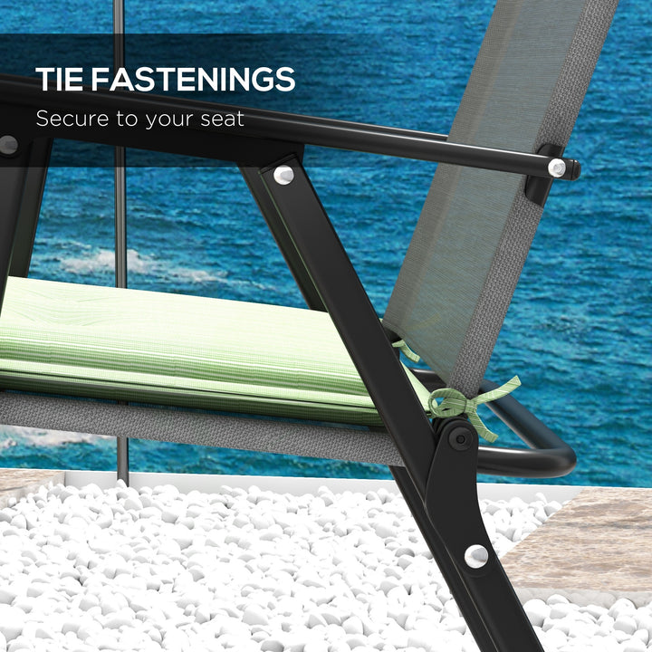 Outsunny 2-Piece Seat Cushion Replacement, Outdoor Patio Chair Cushions Set with Ties, Button Tufted, Green