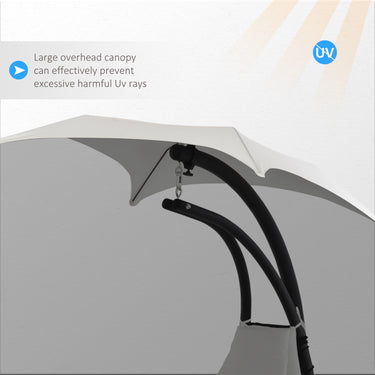 Outsunny Swing Chaise with Stand Floating Chaise Lounge Cream White