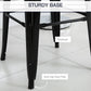 HOMCOM Set of 4 Bar Stools Kitchen Industrial Breakfast Bistro Cafe Metal Frame Black
