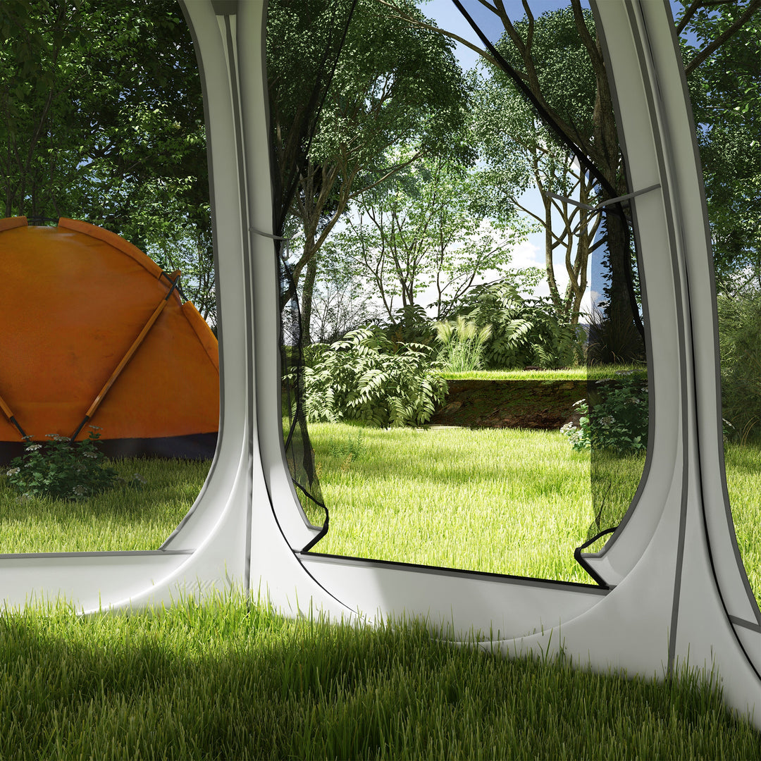 Outsunny 11' x 11.5' Screen Tent, Pop Up Camping Gazebo with Portable Carry Bag and 2 Doors, Cream White