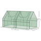 Outsunny 6' x 3' x 3' Portable Mini Greenhouse, Garden Green House Kit with 2 PE/Plastic Covers, Steel Frame and 2 Roll Up Zipper Windows, Dark Green