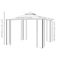 Outsunny 10'x10' Soft-top Steel Patio Gazebo Outdoor Sun Shelter with 2-Tier Polyester Roof, Curtain Sidewalls, White