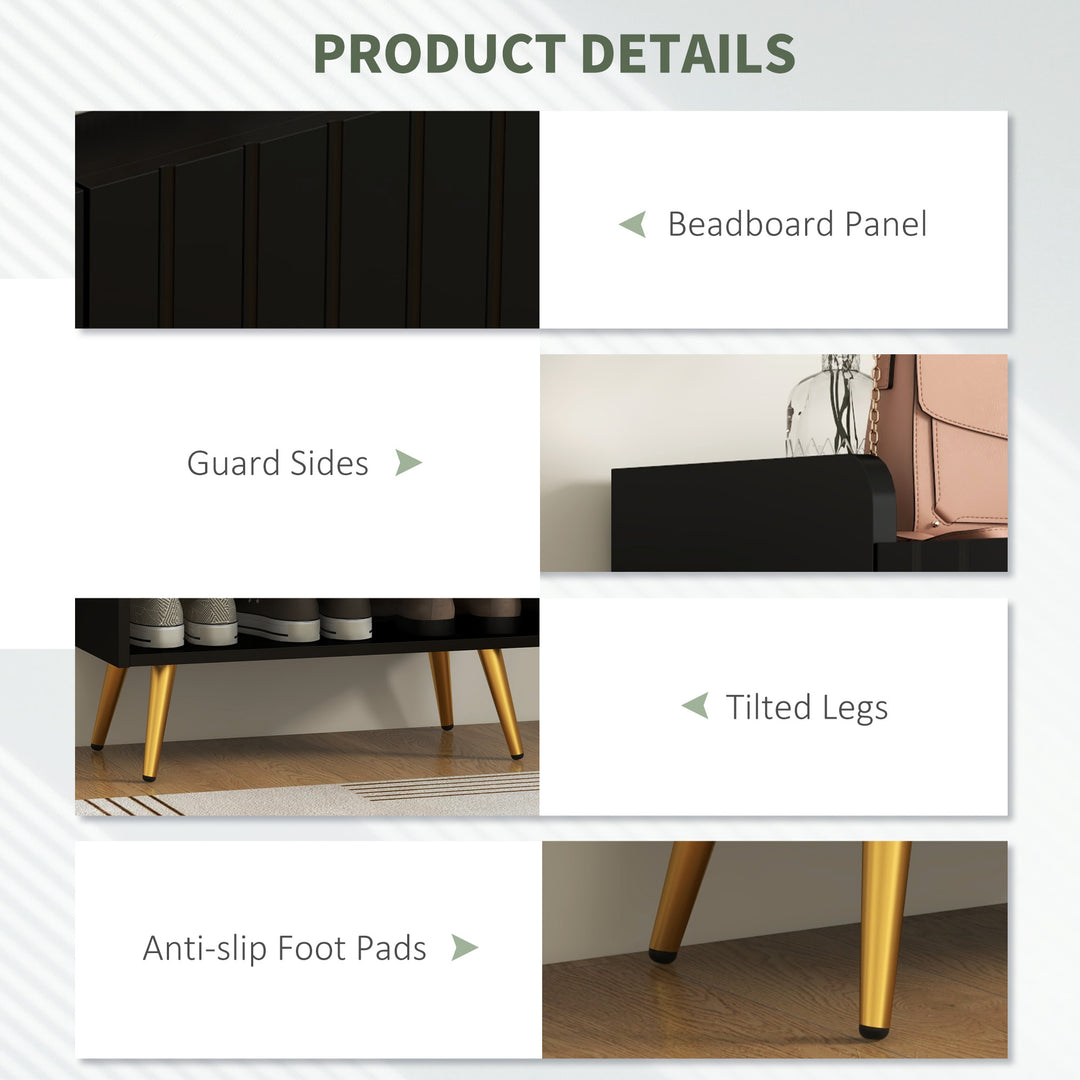 HOMCOM Entryway Shoe Storage Cabinet, Narrow Shoe Cabinet with Adjustable Shelves and Open Shelf for 15 Pairs of Shoes, Grey