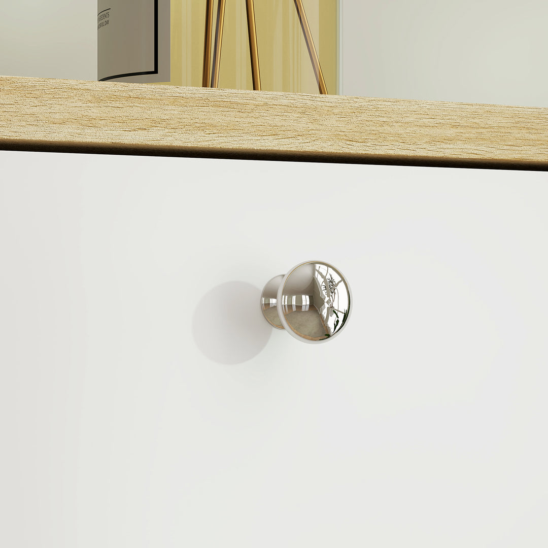 HOMCOM 2 Drawers Shoe Storage Cabinet with Adjustable Shelves for 16 Pairs of Shoes, White