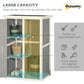 Outsunny 29.9"x21.7"x45.3" Garden Storage Shed with Asphalt Roof, Outdoor Storage Cabinet w/ Shelves, Grey