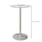 HOMCOM High Top Bar Table, Round Kitchen Table with Tempered Glass Top and Steel Base, Bistro Table for 2 People, Clear
