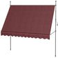 Outsunny 6.5' x 4' Manual Retractable Awning, Non-Screw Freestanding Patio Awning, UV Resistant, for Window or Door, Wine Red