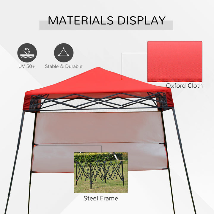 Outsunny 7' x 7' Garden Foldable Pop Up Gazebo Tent with Backpack & Adjustable Legs Outdoor Party Canopy, Blue & Black