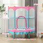 Qaba Trampoline for Kids, 4.6FT Mini Toddler Trampoline Indoor Outdoor with Handlebar, Safety Enclosure Net, Blue