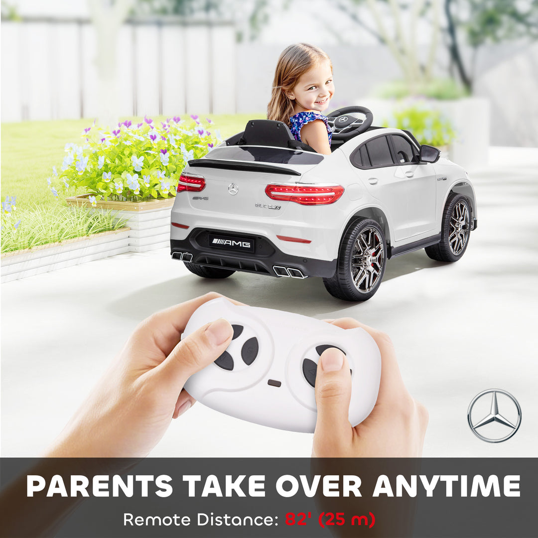 Aosom 12V/7AH Kids Ride on Car, Mercedes Benz AMG GLC63S Coupe, Electric Car with Remote Control, Handle, 2 Speed, with Music, Electric Light, Easy to Move, Red