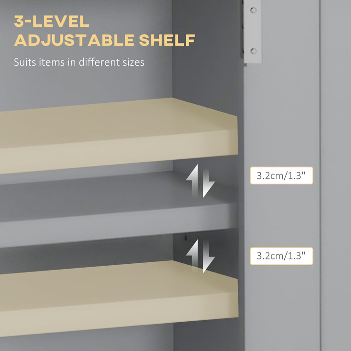 kleankin Bathroom Wall Cabinet, Medicine Cabinet, Toilet Storage Cabinet with Shelf for Living Room and Entryway, White