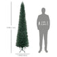 HOMCOM 6FT Artificial Christmas Tree Xmas Pencil Tree Holiday Home Indoor Decoration with Foldable Black Stand for Party, Green