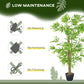 Outsunny Artificial Bamboo Tree, 4ft Fake Tree with Realistic Leaf and Natural Trunk, Decorative Plant in Nursery