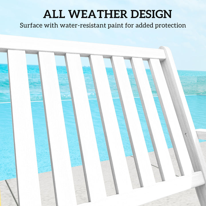 Outsunny 46.5" Foldable Wood Outdoor Bench with Backrest and Armrests for Outdoors, Patio, Porch, Park, Teak