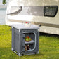 Outsunny Camping Kitchen Station, Aluminum Camping Table Cook Cupboard with 2-Shelf and Carrying Bag for BBQ Party Picnics, Grey