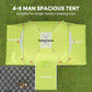 Outsunny 4-6 Person Camping Tent, 2000mm Waterproof Tunnel Tent with 2 Bedrooms, Living Area, Vestibule, Lamp Hook and 4 Doors