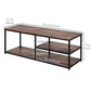 HOMCOM Industrial TV stand for TVs up to 55", TV Cabinet with Storage Shelves Metal Frame, Media Console for Living Room, Rustic Brown