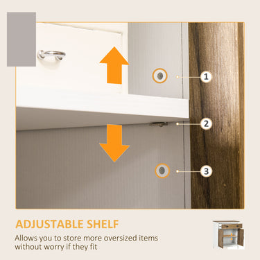 HOMCOM Farmhouse Sideboard, Storage Cabinet with Drawer and 2 Doors for Kitchen, Living room, Distressed Wood Grain