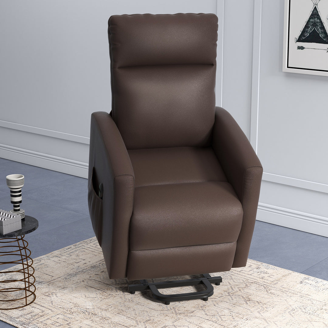 HOMCOM Power Lift Recliner Chair with Remote Control Side Pocket for Living Room Home Office Study Black