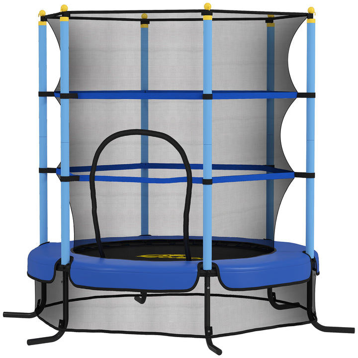 Qaba Kids Trampoline with Safety Enclosure Net and Safety Pad, Indoor Outdoor for Age 3-10 Years Old, Multi-coloured