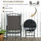 Outsunny 3 Pieces Bistro Set, Foldable Patio Furniture Set with Mesh Chairs, Glass Table for Garden, Balcony, Charcoal Grey