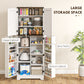 HOMCOM 64" Tall Kitchen Pantry Cabinet with Spice Racks and Adjustable Shelves, White