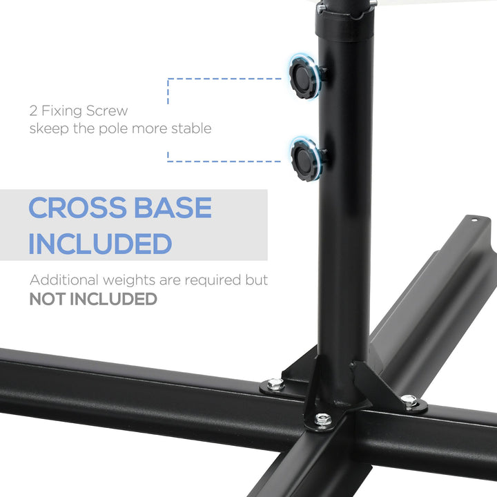 Outsunny 8.5FT Outdoor Cantilever Roma Parasol with 360° Rotation and Cross Base, Offset Patio Umbrella for Garden, Dark Grey