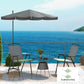 Outsunny 2-Piece Seat Cushion Replacement, Outdoor Patio Chair Cushions Set with Ties, Button Tufted, Blue White Strip