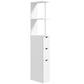 HOMCOM Tall Bathroom Storage Cabinet, Narrow Bathroom Cabinet with Drawers and Open Shelves for Small Spaces, White and Grey