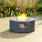 Outsunny 30" Round Propane Fire Pit Table 50,000 BTU Outdoor Gas Fire Table with Waterproof Cover, Decorative Glass Rocks, Tank Holder, Grey