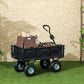 Outsunny 342L Utility Wagon Cart with Removable Mesh Sides to Convert into Flatbed for Beach Lawn Yard