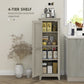 HOMCOM 48" Farmhouse Kitchen Pantry Storage Cabinet with Barn Door, Kitchen Pantry Cabinet with Adjustable Shelves, Natural