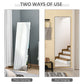 HOMCOM 64"x20" Full Length Mirror, Floor Standing, Wall-Mounted or Leaning Against Wall Tall Mirror w/Support Frame, Rectangular Full Body Mirror for Bedroom, Living Room, Black