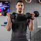 Soozier Rubber Dumbbells Weight Set, Total 30lbs(15lbs Each) Dumbbell Hand Weight for Body Fitness Training for Home Office Gym, Black