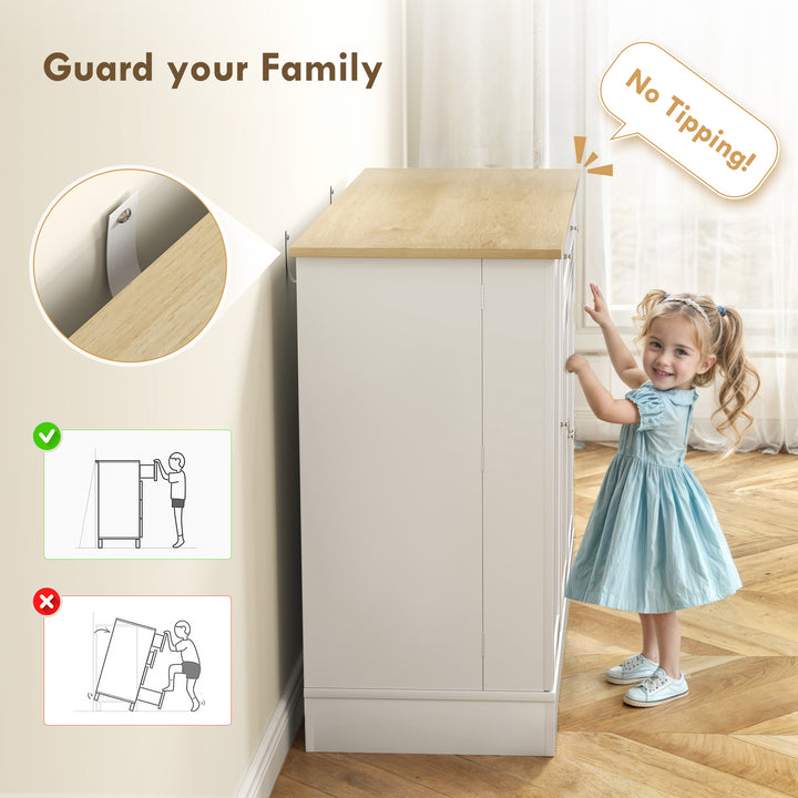 HOMCOM Modern Sideboard Cabinet, 41" Kitchen Buffet Cabinet with Drawer, Adjustable Shelf, 3 Doors for Dining Room, White